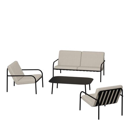 Metallbude Outdoor Lounge Set 4-teilig von Metallbude Black, Sand