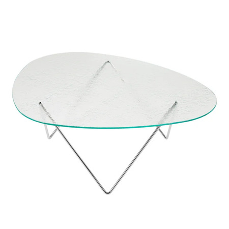 Gubi Coffee Table 'Pedrera' Chrome, Transparent strukturiert