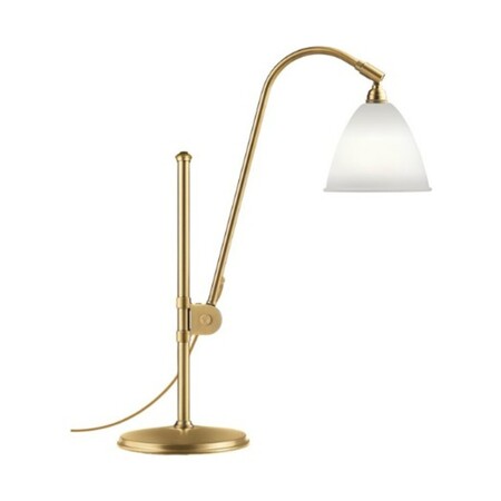 Gubi Tischlampe 'Bestlite' mit Messinggestell Grey Semi Matt