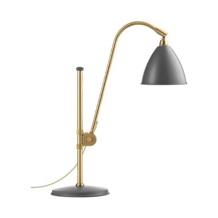 Gubi Tischlampe 'Bestlite' mit Messinggestell Grey Semi Matt