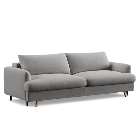 Micadoni MICADONI NAOMI 3 Sitzer Sofa Liberty - Ash Melange, Schwarzmetall 