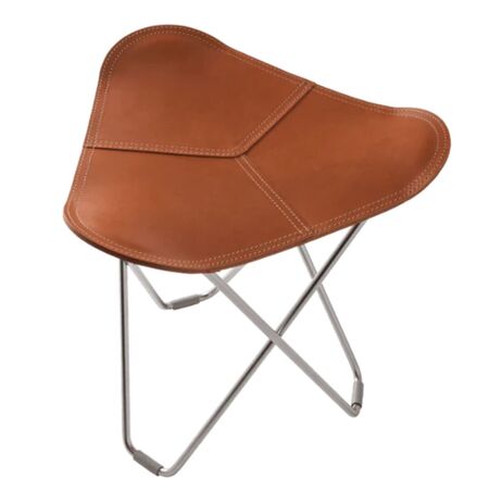 cuero Hocker in Leder Flying Goose von Cuero Polo, Chrome