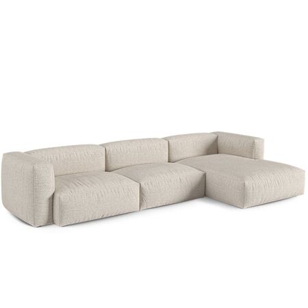 Micadoni MICADONI MARTINA 3 Sitzer Ecksofa Boucle Monet - Beige, Rechts