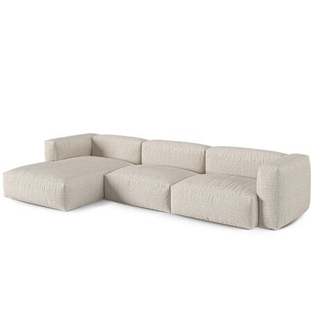 Micadoni MICADONI MARTINA 3 Sitzer Ecksofa Boucle Monet - Beige, Rechts