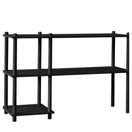 Woud Woud Elevate Shelving System 2 Schwarz Eiche lackiert, Standard