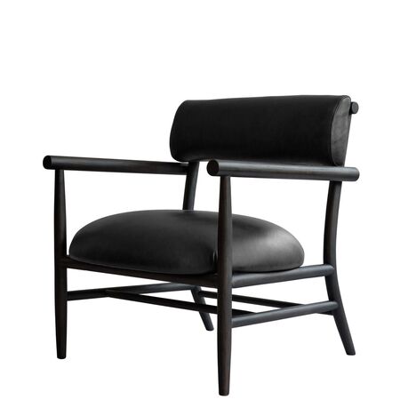 101 Copenhagen Lounge Sessel Armlehne Nama 101 Copenhagen   Schwarze Eiche / Anilinleder Schwarz