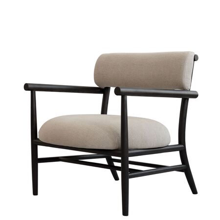 101 Copenhagen Lounge Sessel Armlehne Nama 101 Copenhagen   Schwarze Eiche / Anilinleder Schwarz