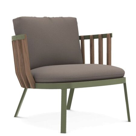 Ethimo Ethimo Swing Club Armchair Olivgrün, Teakholz