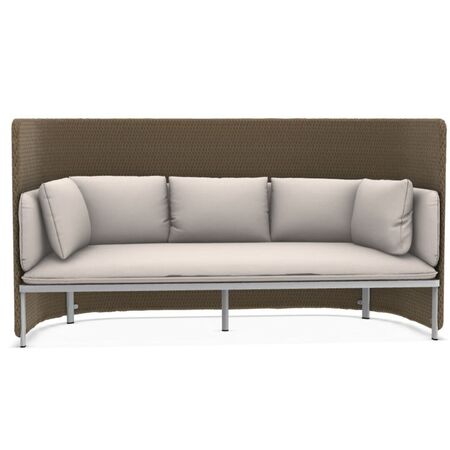 Ethimo Ethimo Esedra 3 Seater Highback Sofa Warmweiss, Dichtes Gewebe Sand