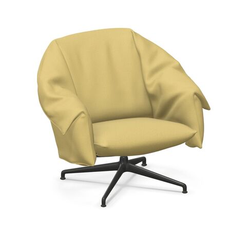 Vitra BCU Bascule Lowback von Vitra Crème 09 - Iroko 2, Tiefschwarz 12 pulverbeschichtet (glatt), H: 43 cm
