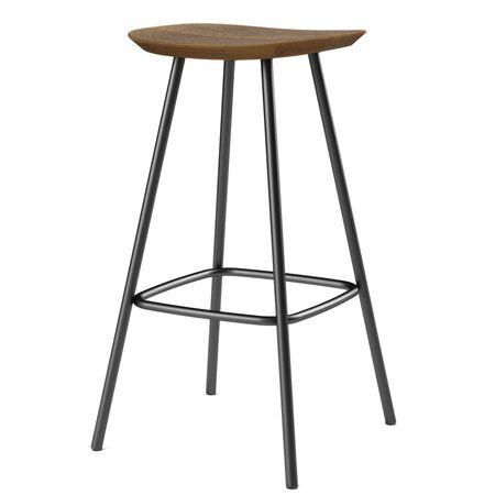 Brdr Kruger Barhocker Pauline mit Massivholzsitz von Brdr Krüger Eiche geräuchert, Öl, H: 75 cm