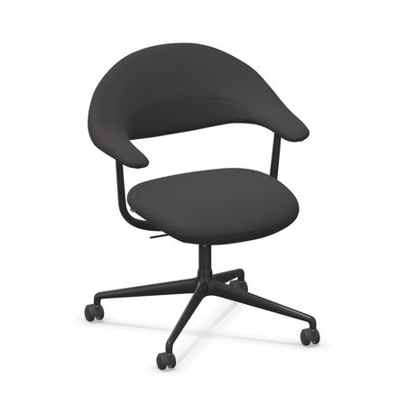 Vitra Mynt Soft Bürostuhl mit 4-Sterngestell mit Rollen von Vitra Crème 60 - Laser RE, Rolle hart gebremst für Teppichboden 02, Soft light 52 pulverbeschichtet (struktur)