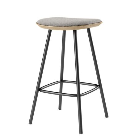 Brdr Kruger Barhocker Pauline mit Metallbeinen von Brdr Krüger Eiche geräuchert, Öl, H: 75 cm, Spectrum Leder - Brandy 30155