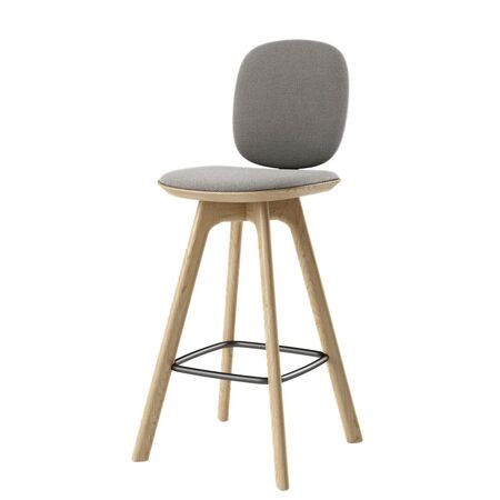 Brdr Kruger Barhocker Pauline Comfort von Brdr Krüger Eiche geräuchert, Öl, H: 65 cm, Spectrum Leder - Brandy 30155