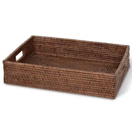 Decor Walther Tablett BASKET TRAY von Decor Walther Dunkles Rattan