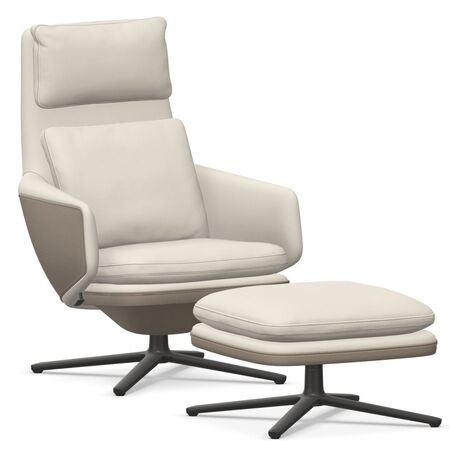 Grand Relax und Ottoman in Leder von Vitra -15 %
