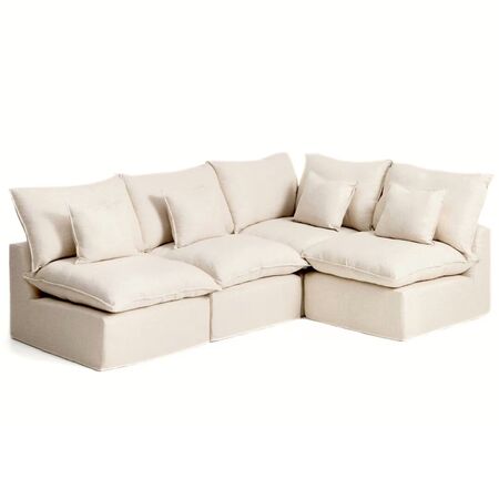 Kave Home Modulares 4-Sitzer-Ecksofa Ohne Pouf Anarela von Kave Home Dunkelgrau