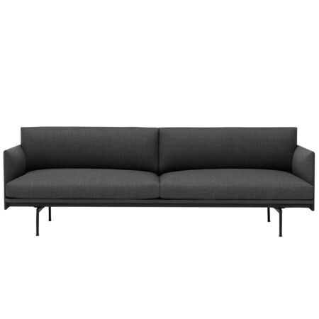 Muuto 3-er Sofa 'Outline' Refine Leder Cognac / Schwarz