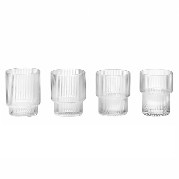 4er Set Trinkgläser Ripple