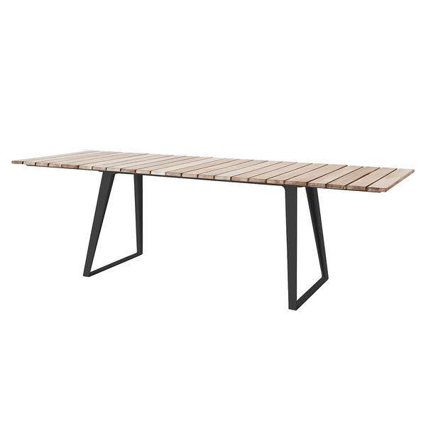 Copenhagen Table en teck 160x84 cm, Incl. 2 x plateaux d'insertion