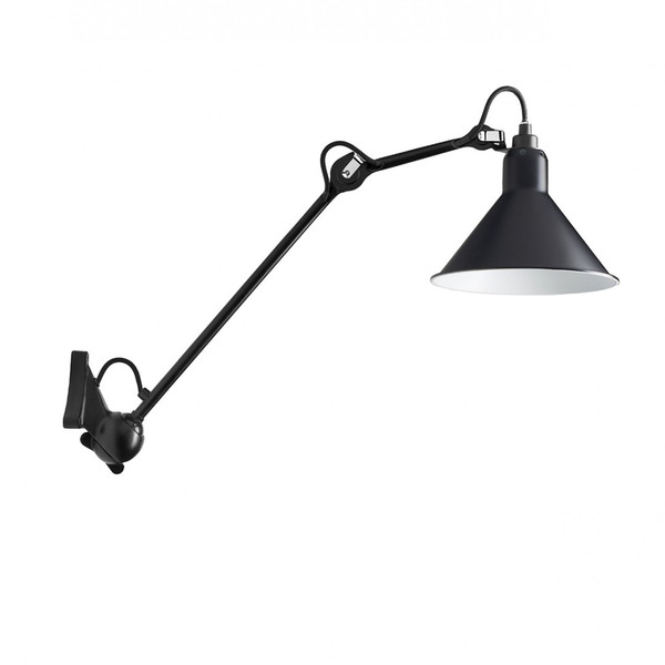 DCW Lampe Gras N°222 Wandleuchte - Gestell Schwarz Konisch Schrim