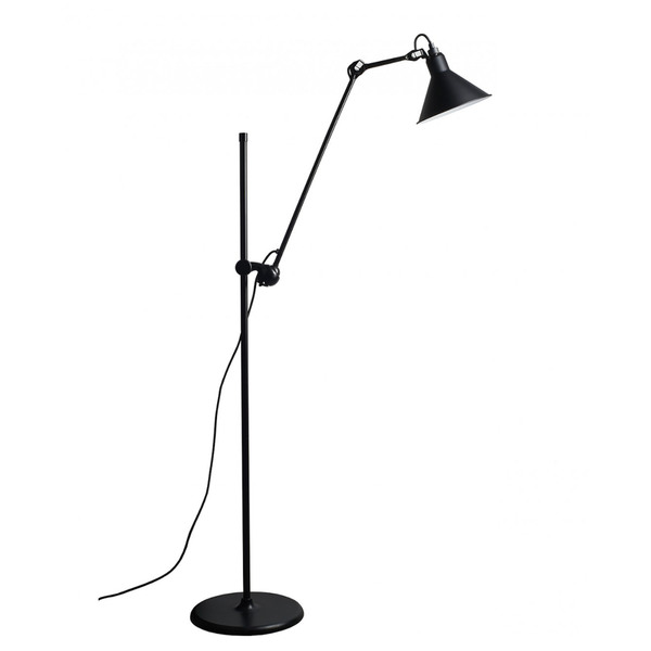 DCW Lampe Gras N°215 Stehleuchte - Gestell Schwarz Konisch Schrim