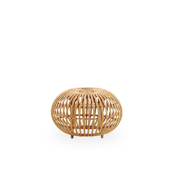 Geflochtener Hocker/Couchtisch aus Rattan