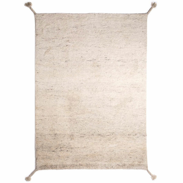 Tapis noué à la main Uni en couleurs naturelles
