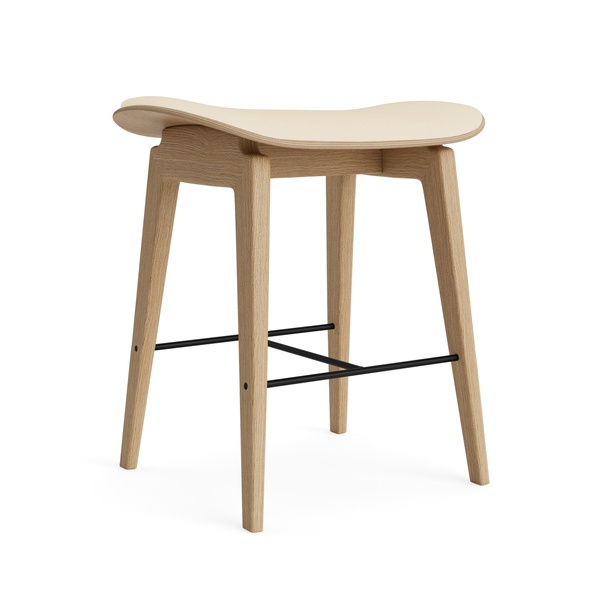 NY11 Bar Chair Natural Frame - Leather-Hoch (75cm)-Vintage Leather-Camel 21004