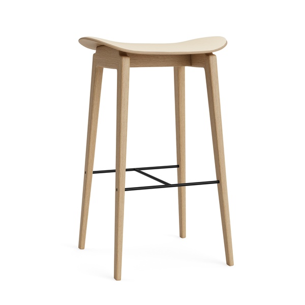 NY11 Bar Chair Natural Frame - Leather-Hoch (75cm)-Vintage Leather-Camel 21004