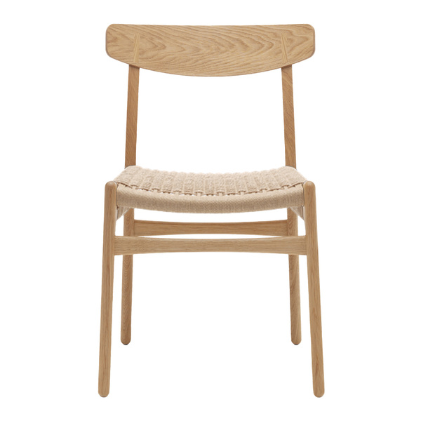CH23 Dining Chair - Chaise-Chêne savonné-Cordon noir