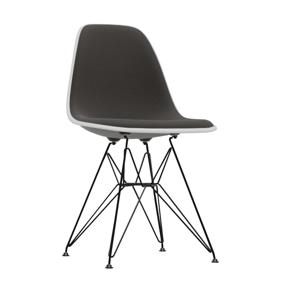 Eames Plastic Side Chair DSR RE mit Vollpolster / Keder Weiss 04