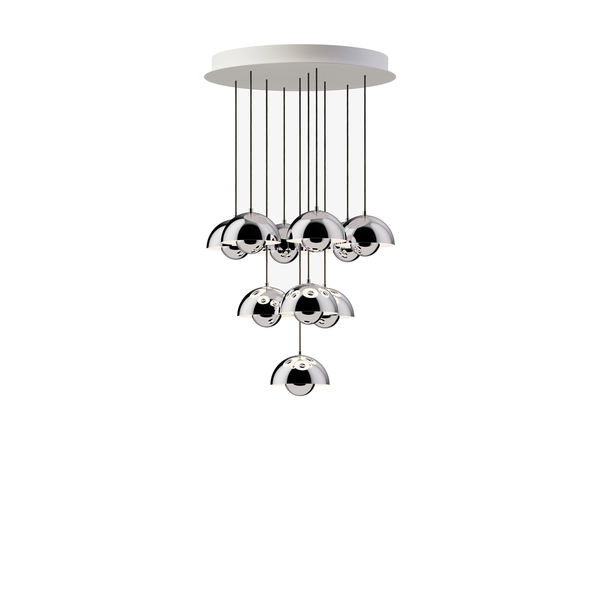 Kleinerer Kronleuchter Flowerpot Chandelier VP10 mit 10 Hängeleuchten