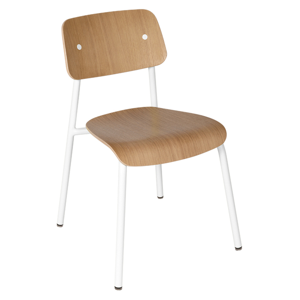 Indoor chair Study made of oak wood without armrests
