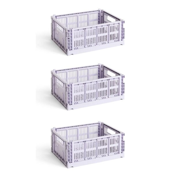 Aufbewahrungsbox Colour Crate M von Hay im 3er Set