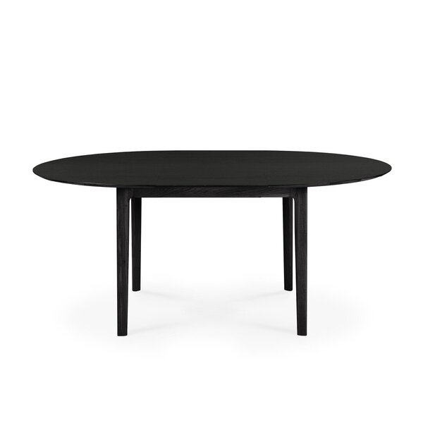 Oak Bok ausziehbarer Tisch rund ⌀129-179 cm schwarz