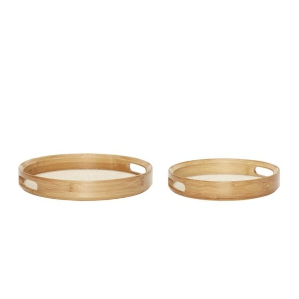 Plateaux en toile couleur naturelle (set de 2)