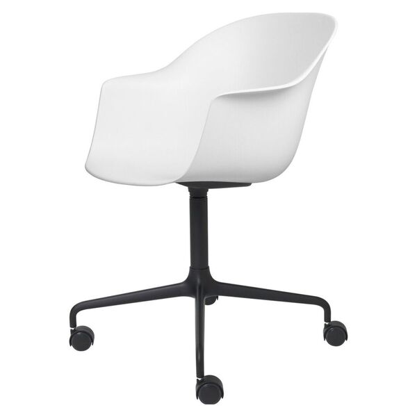 Gubi Bat Meeting Chair Un-Upholstered - Chair with armrest and castors un-upholstered