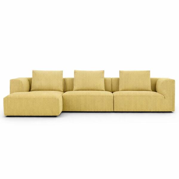 101 Canapé avec chaise longue en tissu Mainz