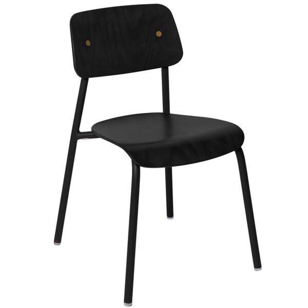 Study Lacquered wooden chair Liquorice by Fermob