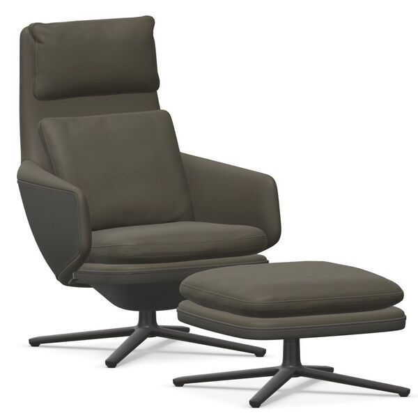 Grand Relax und Ottoman in Leder von Vitra