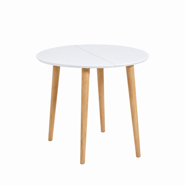 OQUI - Table ronde en chêne à rallonges