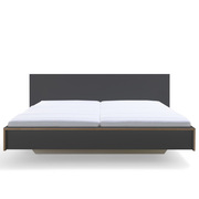 Plain bed Flai with wide headboard 