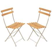 2er Set Gartenstuhl Bistro mit Holzlatten