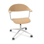Mynt Bürostuhl in Eiche mit 4-Sterngestell auf Rollen von Vitra