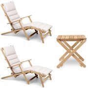 Garten Kombi Carl Hansen: 2 Sonnenliegen BM5565 / BM5868 Beistelltisch