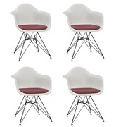 4er Set Eames Plastic Armchair DAR RE mit Sitzpolster von Vitra