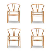 4er Set Stuhl CH24 von Carl Hansen